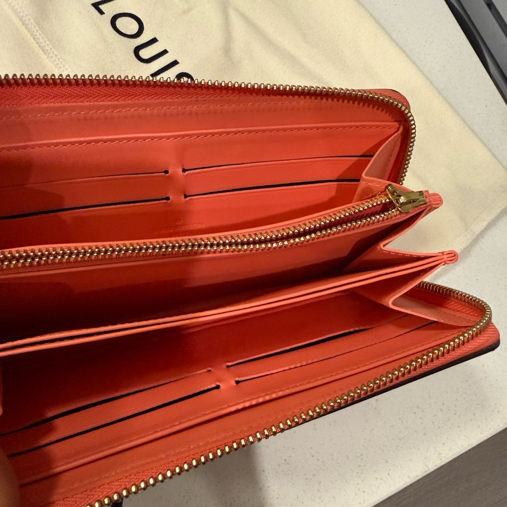 Louis Vuitton Vibrant Orange and Gray Floral Wallet - Picture 7 of 7